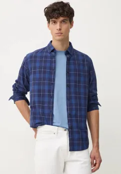 Pepe Jeans camasa din bumbac MITCHEL barbati, culoarea albastru marin, cu guler button-down, regular, PM308722 imagine