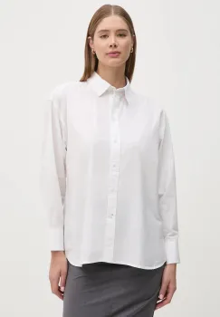 Pepe Jeans camasa din bumbac RITA femei, culoarea alb, cu guler clasic, relaxed, PL304929 imagine