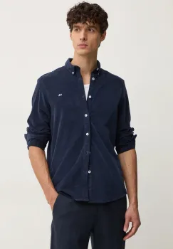 Pepe Jeans camasa din velur MILLER culoarea albastru marin, cu guler button-down, regular, PM308730 imagine