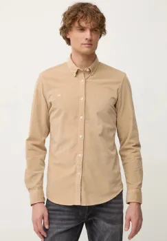 Pepe Jeans camasa din velur MILLER culoarea bej, cu guler button-down, regular, PM308730 imagine