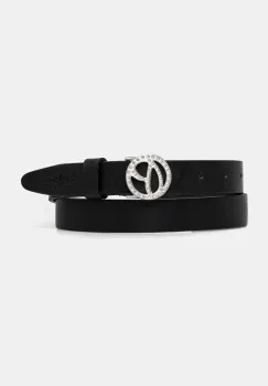 Pepe Jeans curea de piele ATHEMOND BELT femei, culoarea negru, PL020866 imagine