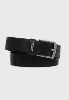 Pepe Jeans curea de piele KENT BELT barbati, culoarea negru, PM021030 imagine