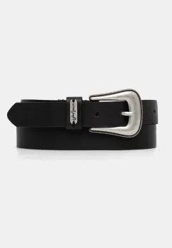 Pepe Jeans curea de piele MILDRED BELT femei, culoarea negru, PL020852 imagine