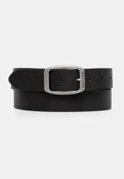 Pepe Jeans curea de piele WADE BELT barbati, culoarea negru, PM021025 imagine