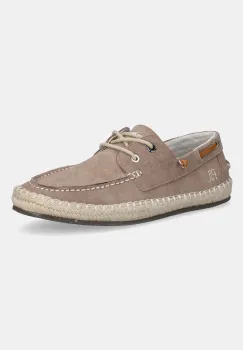 Pepe Jeans espadrile din piele intoarsa TOURIST DECK culoarea bej, PMS10335 imagine