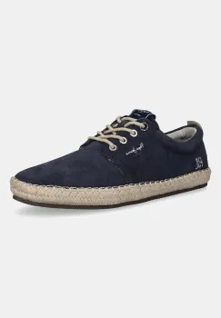 Pepe Jeans espadrile din piele intoarsa TOURIST WEST culoarea bleumarin, PMS10336 imagine