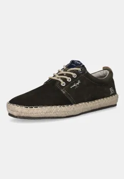 Pepe Jeans espadrile din piele intoarsa TOURIST WEST culoarea verde, PMS10336 imagine