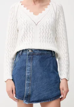 Pepe Jeans fusta pantaloni REGULAR SKORT HW femei, uni, high waist, PL801187ID3 imagine