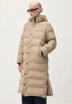 Pepe Jeans geaca BIBI LONG femei, culoarea bej, de iarna, PL402437 imagine