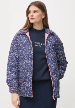 Pepe Jeans geaca cu doua fete FLEUR DAILY femei, culoarea roz, de tranzitie, oversize, PL402499 imagine