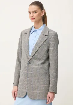 Pepe Jeans geaca de lana FLAVIA culoarea gri, un singur rand de nasturi, modelator, PL402503 imagine