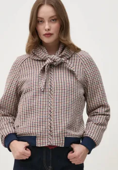 Pepe Jeans geaca din amestec de lana BRIDGET culoarea bej, de tranzitie, oversize, PL402466 imagine