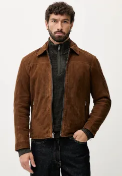 Pepe Jeans geaca din piele intoarsa culoarea maro, de tranzitie, PM4027183 imagine