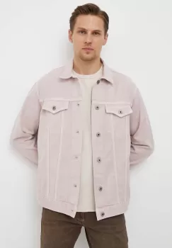 Pepe Jeans geaca jeans barbati, culoarea roz, de tranzitie imagine