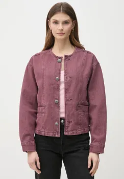 Pepe Jeans geaca jeans DAENA BERRY femei, culoarea roz, de tranzitie, oversize, PL402525 imagine