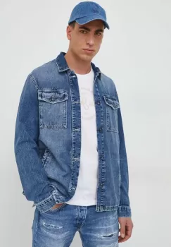 Pepe Jeans geaca jeans Luka Stencil barbati, de tranzitie imagine