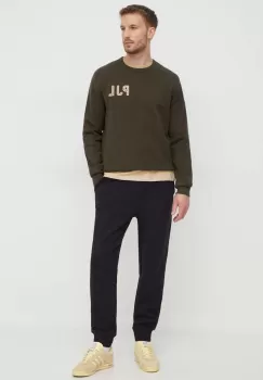 Pepe Jeans hanorac de bumbac barbati, culoarea verde, cu imprimeu imagine