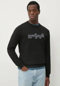 Pepe Jeans hanorac de bumbac DORIAN CREW barbati, culoarea negru, cu imprimeu, PM582757 imagine