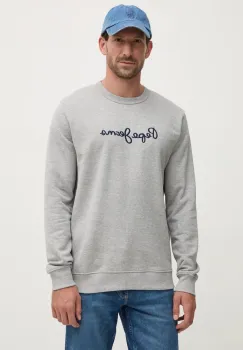 Pepe Jeans hanorac de bumbac NEW JOE CREW barbati, culoarea gri, cu imprimeu, PM582715 imagine