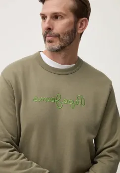 Pepe Jeans hanorac de bumbac NEW JOE CREW barbati, culoarea verde, cu imprimeu, PM582715 imagine