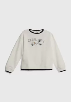 Pepe Jeans hanorac de bumbac pentru copii culoarea alb, cu imprimeu imagine