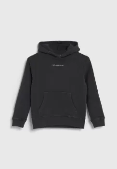 Pepe Jeans hanorac de bumbac pentru copii NEW DAVIDE HOODIE culoarea gri, cu gluga, cu imprimeu imagine