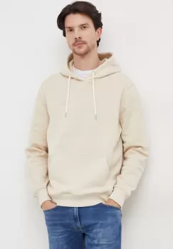 Pepe Jeans hanorac de bumbac Ramsey barbati, culoarea bej, cu gluga, cu imprimeu imagine