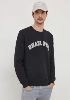 Pepe Jeans hanorac de bumbac Raven barbati, culoarea negru, cu imprimeu imagine