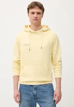 Pepe Jeans hanorac din bumbac culoarea galben, cu gluga, cu imprimeu, PM582916 imagine