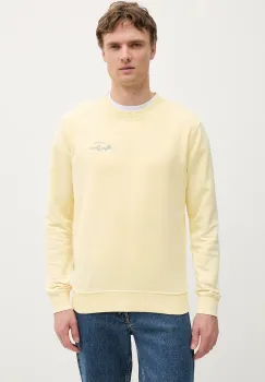 Pepe Jeans hanorac din bumbac culoarea galben, cu imprimeu, PM582918 imagine