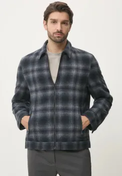 Pepe Jeans jacheta de camasa din lana MARRINGTON culoarea albastru marin, de tranzitie, PM403055 imagine