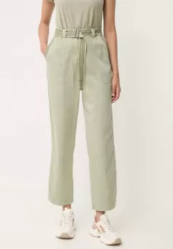 Pepe Jeans pantaloni AYLIN femei, culoarea verde, drept, high waist, PL211763 imagine