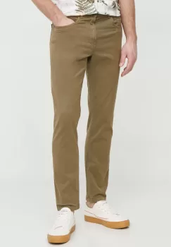 Pepe Jeans pantaloni barbati, culoarea verde, mulata imagine