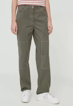 Pepe Jeans pantaloni Betsy femei, culoarea verde, drept, medium waist imagine