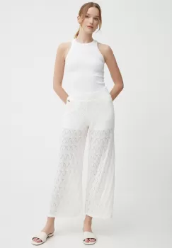 Pepe Jeans pantaloni din amestec de in GOLDIE PANTS culoarea bej, drept, high waist, PL211749 imagine