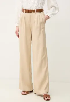 Pepe Jeans pantaloni GOA femei, culoarea bej, lat, high waist, PL211834 imagine
