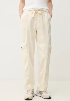 Pepe Jeans pantaloni HADDA PANT femei, culoarea bej, fason cargo, high waist, PL211809 imagine