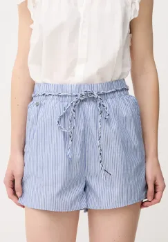 Pepe Jeans pantaloni scurti din bumbac DONOVAN femei, cu imprimeu, high waist, PL801162 imagine
