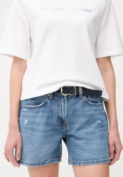 Pepe Jeans pantaloni scurti din bumbac REGULAR SHORT HW MABLE uni, medium waist, PL801188IC6 imagine