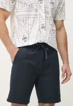 Pepe Jeans pantaloni scurti din in RELAXED LINEN SMART SHORTS culoarea albastru marin, PM801093 imagine