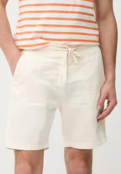 Pepe Jeans pantaloni scurti din in RELAXED LINEN SMART SHORTS culoarea bej, PM801093 imagine