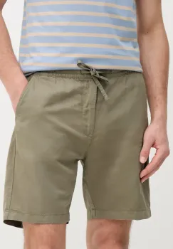 Pepe Jeans pantaloni scurti din in RELAXED LINEN SMART SHORTS culoarea verde, PM801093 imagine