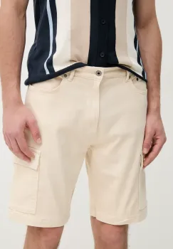 Pepe Jeans pantaloni scurti GYMDIGO FIVE POCKETS CARGO SHORT barbati, culoarea bej, PM801177 imagine