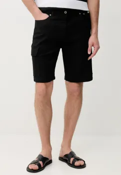Pepe Jeans pantaloni scurti GYMDIGO FIVE POCKETS CARGO SHORT barbati, culoarea negru, PM801177 imagine