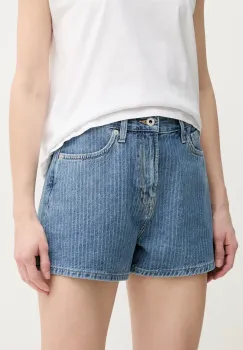 Pepe Jeans pantaloni scurti jeans A-LINE SHORT HW SUZIE femei, modelator, high waist, PL801111ID1 imagine