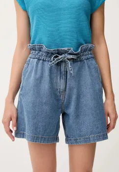 Pepe Jeans pantaloni scurti jeans A-LINE SHORT UHW CINCH uni, high waist, PL801178 imagine