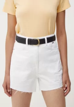 Pepe Jeans pantaloni scurti jeans A-LINE SHORT UHW femei, culoarea alb, neted, high waist, PL801112TC1 imagine