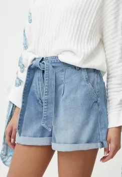 Pepe Jeans pantaloni scurti jeans A-LINE SHORT UHW VINTAGE femei, neted, high waist, PL801119 imagine