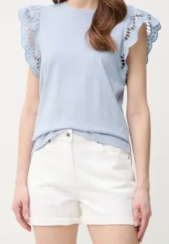 Pepe Jeans pantaloni scurti jeans FITTED SHORT HW MARY femei, culoarea alb, neted, high waist, PL801191TA8 imagine