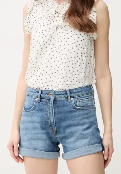 Pepe Jeans pantaloni scurti jeans FITTED SHORT HW MARY femei, neted, high waist, PL801191IC8 imagine